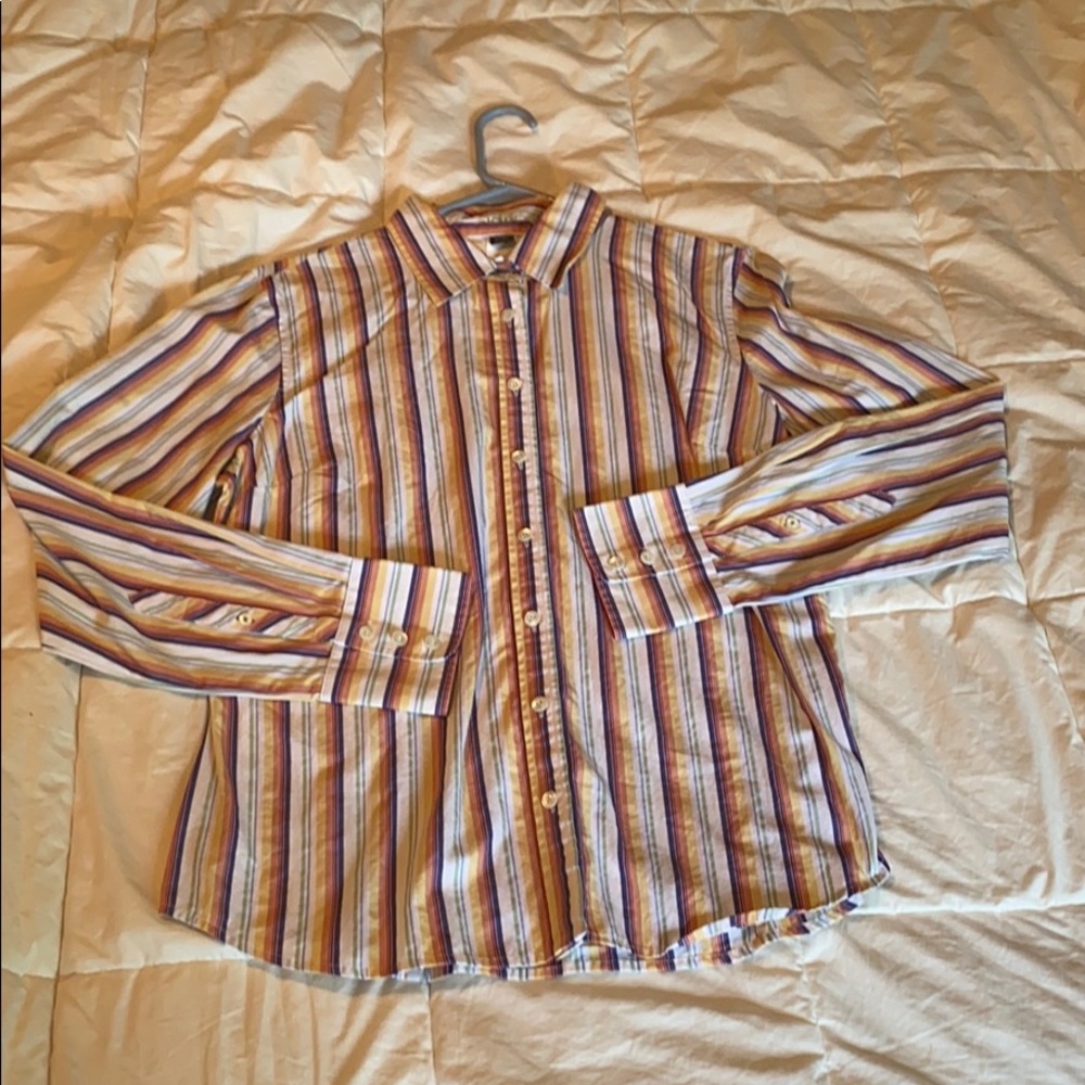 J crew size large Oxford rainbow shirt used